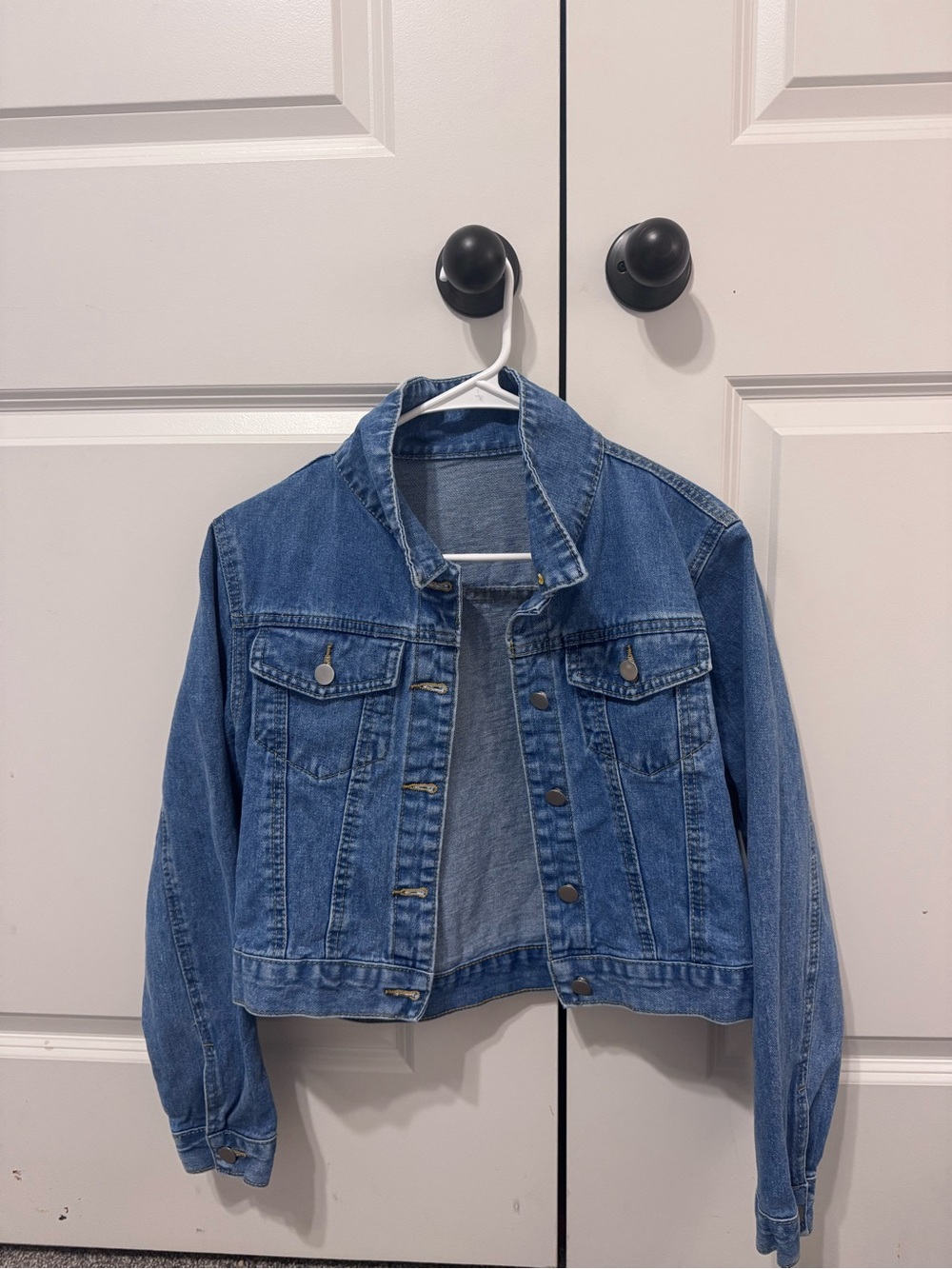 SHEIN Light Blue Distressed Denim Jacket